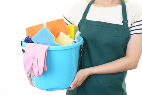 Technician preparing carpet cleaning equipment before a job